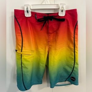 O'NEILL BOY'S HYPERFREAK HEAT STRIPE 17" BOARDSHORTS, SIZE 23